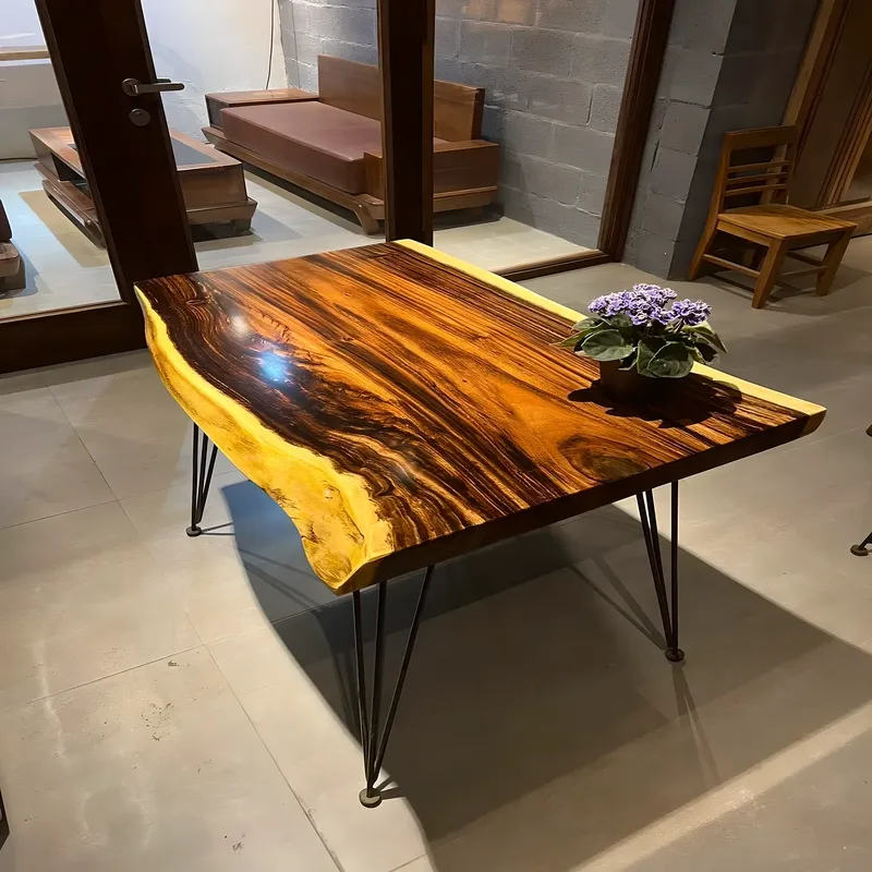 Handcrafted Solid Wood Tea Side Table