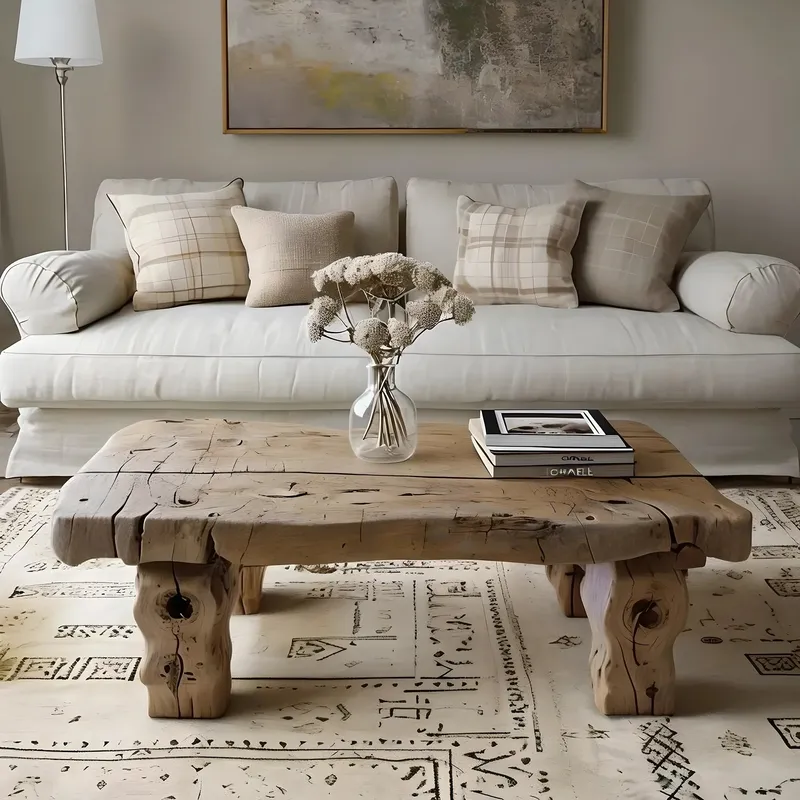 Driftwood Coffee Table, Rustic Handcrafted Solid Wood